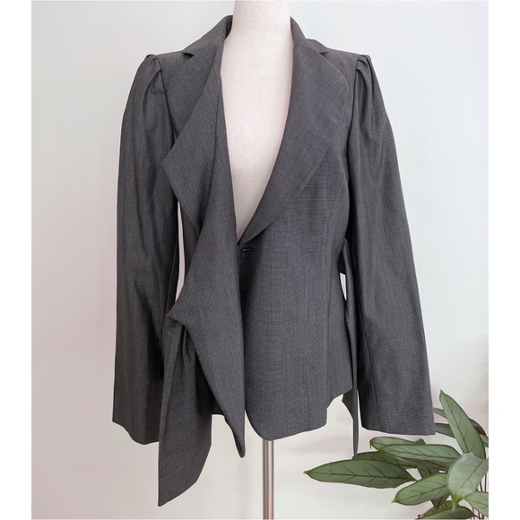 EUC Armani Collezioni Side Bow Wrap Tie Pattern Blazer Jacket 10 Made in Italy - Picture 7 of 11